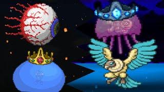 Terraria Eye of Cthulhu and King Slime Vs Queen Jellyfish and Thunderbird  Smash Bros Boss Fight