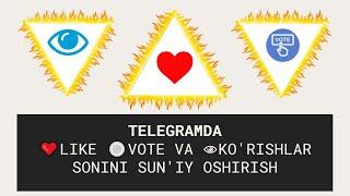 Telegram like prosmotr vote sonini sun'iy ko'paytirish