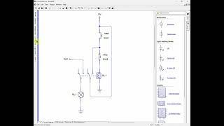 Latching relay (start - stop) Circuit Wizard simulation