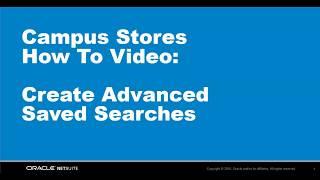 How To: Create Advanced Saved Searches