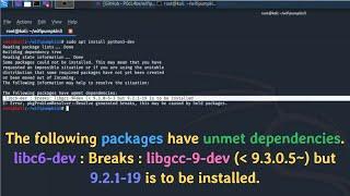 The following packages have unmet dependencies. libc6-dev : Breaks : libgcc-9-dev.