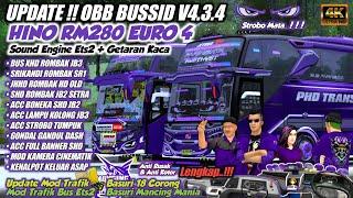 UPDATE BESAR !! OBB BUSSID V4.3.4 HINO RM280 EURO 4 | Grafik Hd Aspal Hitam | Nada Basuri Bus Viral