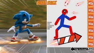 Sonic vs Stickman | Stickman Dismounting Highlight and Funny Moments #1