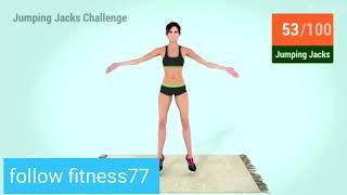 100 Jumping Jacks Challenge [Cardio + Burn Calories + Lose Weight]