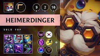 Heimerdinger Top vs Gragas: Dominating - KR Master Patch 14.24