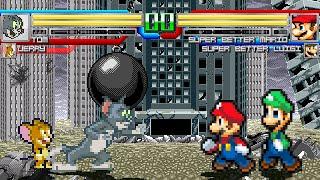 Mugen #130 Tom & Jerry vs Super Better Mario & Super Better Luigi