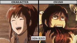 ATTACK ON TITAN CHARACTERS AND THEIR CRUSHES