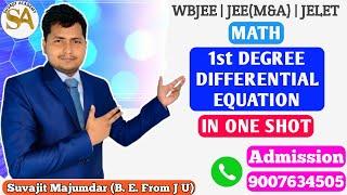 1st Degree DIFFERENTIAL EQUATION IN ONE SHOT | MATH | JELET | WBJEE | JEE MAIN & ADVANCED in Bengali