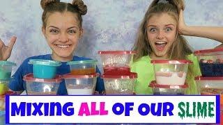 Mixing All of Our Slime ~ Huge Slime Smoothie ~ Jacy and Kacy