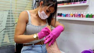 MY FEET ARE HAPPY!  Pedicure, Foot Scrub & Foot Massage by Karen at Mexico City's  (ASMR Relax)