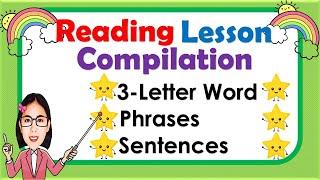 Compilation: 3-Letter Words | Phrases | Reading Sentences | Learning videos for kids