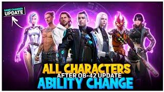 (OB-42 Update) All 12 Characters Ability After Update || Free Fire OB42 All Changes