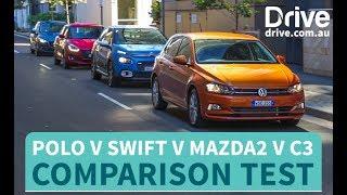 Comparison Test: 2018 Volkswagen Polo v Suzuki Swift v Mazda2 v Citroen C3 | Drive.com.au