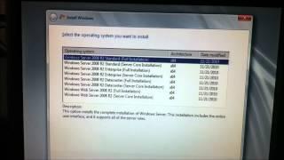 Installing Windows server 2008r2 (Enterprise Edition)