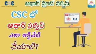 CSC VLE GOOD NEWS||ACTIVATE AADHAR PRINT SERVICES IN DSP PORTAL||FULL PROCESS|| #CSC #cscaadhar #vle