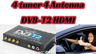 4 Tuner 4 Antenna digital tv receiver box for DVB T2 support HDMI and CVBS video output at same time