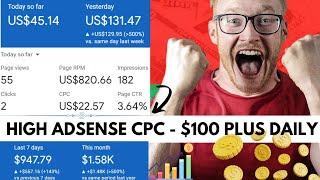 High AdSense CPC Method 2024  $20+ CPC Adsense Loading How to Increase Google Adsense CPC 