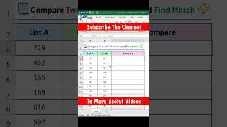 Compare Lists & Find Matches in SECONDS!  Excel Formula For Job Interview #shorts