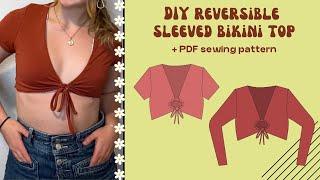 DIY Reversible Swimwear Long Sleeve (& Short Sleeve!) Crop Bikini Top | Kai Top | Edgewater Avenue