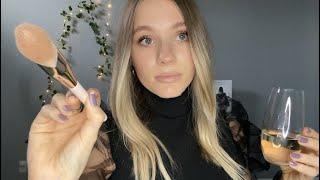 ASMR| Doing Your Makeup During a Christmas Party (Close Whisper)