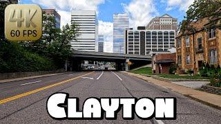 Driving Around St. Louis Suburb Clayton, Missouri in 4k Video