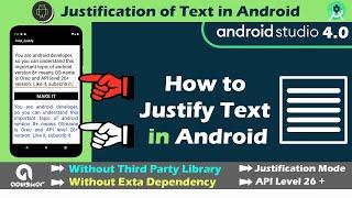 How to Justify Text in Textview in Android | set Justification Mode in Android Studio 4.0