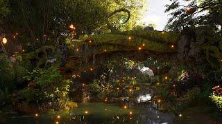 Enchanted Elven Forest Ambience  Peaceful Sunny Day - Nature & Water Sounds | Sleep Focus Relax