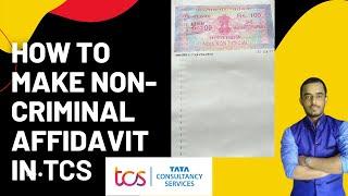 How to make the NCA in TCS | NCA in TCS format | How to make Non-Criminal affidavit in TCS in Hindi