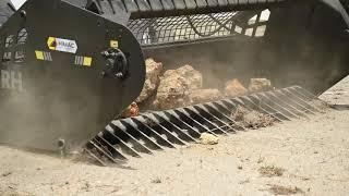 Himac Attachments - Skid Steer Rock Picker in Action