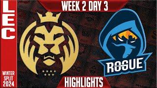 MDK vs RGE Highlights | LEC Winter 2024 Week 2 Day 3 | MAD Lions KOI vs Rogue