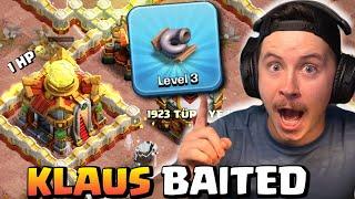 KLAUS FALLS For Tornado Trap BAIT in SEMIFINALS Hard Mode (Clash of Clans)