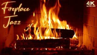  4K Fireplace Jazz  Relaxing Piano Jazz Fireplace Ambience