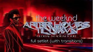 THE WEEKND AFTER HOURS TIL DAWN SET LIST (WITH TRANSITIONS)