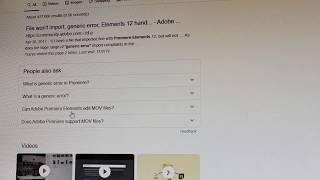 Premiere Elements 11 Generic Error  Fix