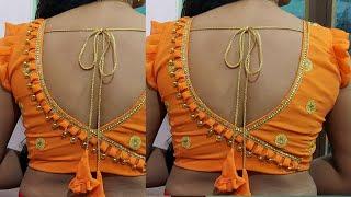 Stylish back neck blouse design easy method cutting and stitching