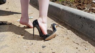 high heels abused, broken high heels, broken shoes, ruined shoes, high heels destruction (# 42)