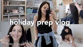 HOLIDAY PREP VLOG | new summer makeup routine, new hair, self-care & pack with me