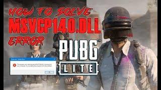 PUBG Lite Error MSVCP140 dll missing How to solve | HOW TO FIX PUBG MSVCP140.DLL MISSING ERROR