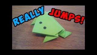 How To Make a Paper Jumping Frog - EASY Origami