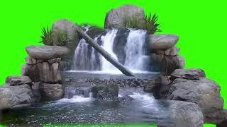 Green Screen Waterfall Lake /Green Screen Lake Garden720P HD