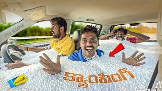 I Made Thermocol Balls Swiming Pool In My Car Challenge  Telugu Experiments