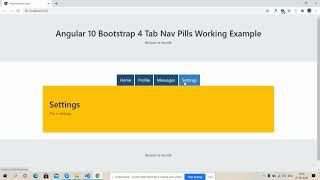 Angular 10 Bootstrap 4 Tab Nav Pills