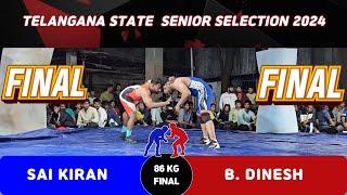 SAI KIRAN (B) VS B.DINESH (R) - 86KG FINAL - TELANGANA STATE SENIOR SELECTION 2024