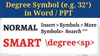 Shortcut for degree symbol in Word and PowerPoint [2021]
