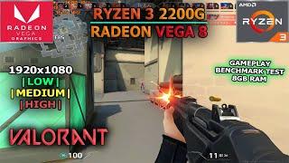 Valorant || Ryzen 3 2200G (Vega 8 IGPU) || 8GB Ram // Gameplay Test in 2024 #valorant #ryzen32200g