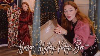 Massive Mystery Vintage Clothing Unboxing and Try On