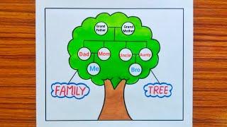 How to Draw a Family Tree Easy Steps / Family Tree / Family Tree Project Idea / Family Tree Drawing