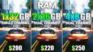 1x32GB vs 2x16GB vs 4x8GB - How Many RAM Modules are Optimal?