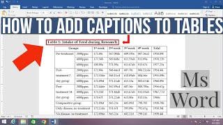 How to Add caption to Table in MS Word | How to insert caption on table in Word | Caption to Table