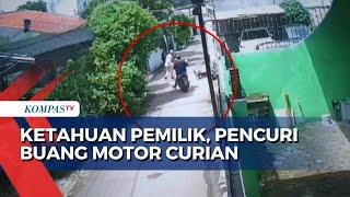 Rekaman CCTV Pencuri Buang Motor Curian Usai Terpergok Pemilik